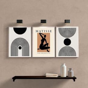 Kit 3 Quadros Minimalistas Matisse 24x18cm - Moldura Preta
