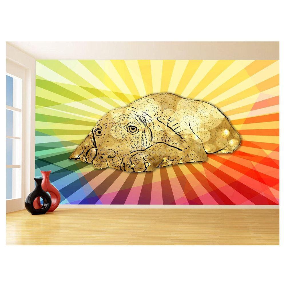 Papel De Parede 3D Animais Pop Art Cachorro Pet 3,5M Pxa230