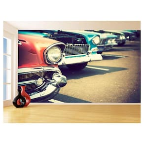 Papel De Parede 3D Carro Antigo Clássico Vintage 3,5M Cxr26