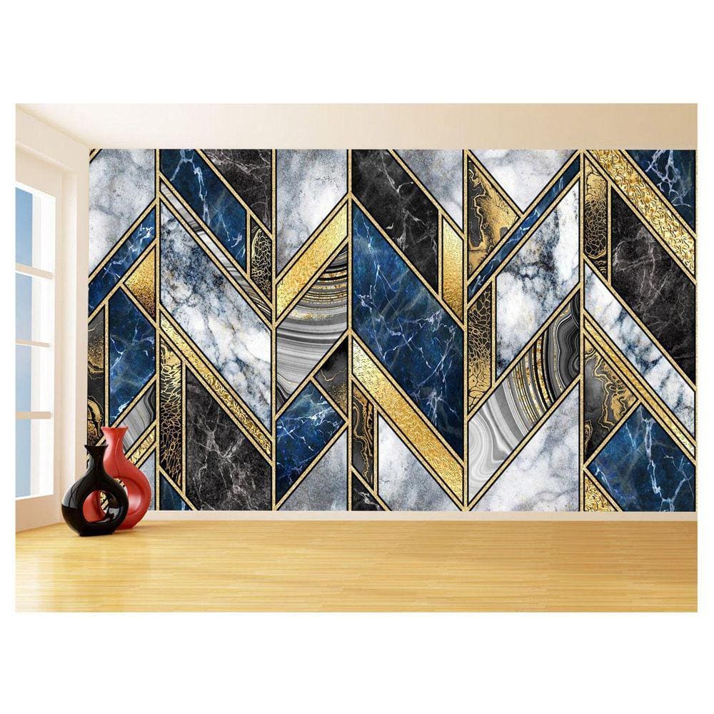 Papel De Parede 3D Estilo Marmore Cores Formas 3,5M Mbr18