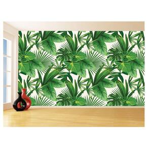 Papel De Parede 3D Textura Folhas Tropicais Mata 3,5M Txt70