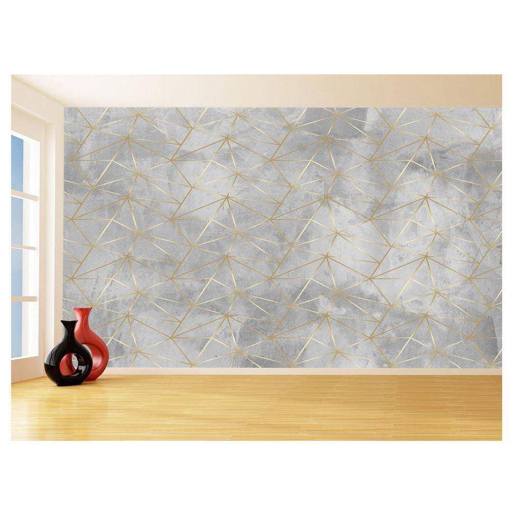 Papel De Parede 3D Concreto Queimado Risco Bege 3,5M Kkt170