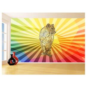 Papel De Parede Animais Pop Art Leoa Colorido 3,5M Pxa449