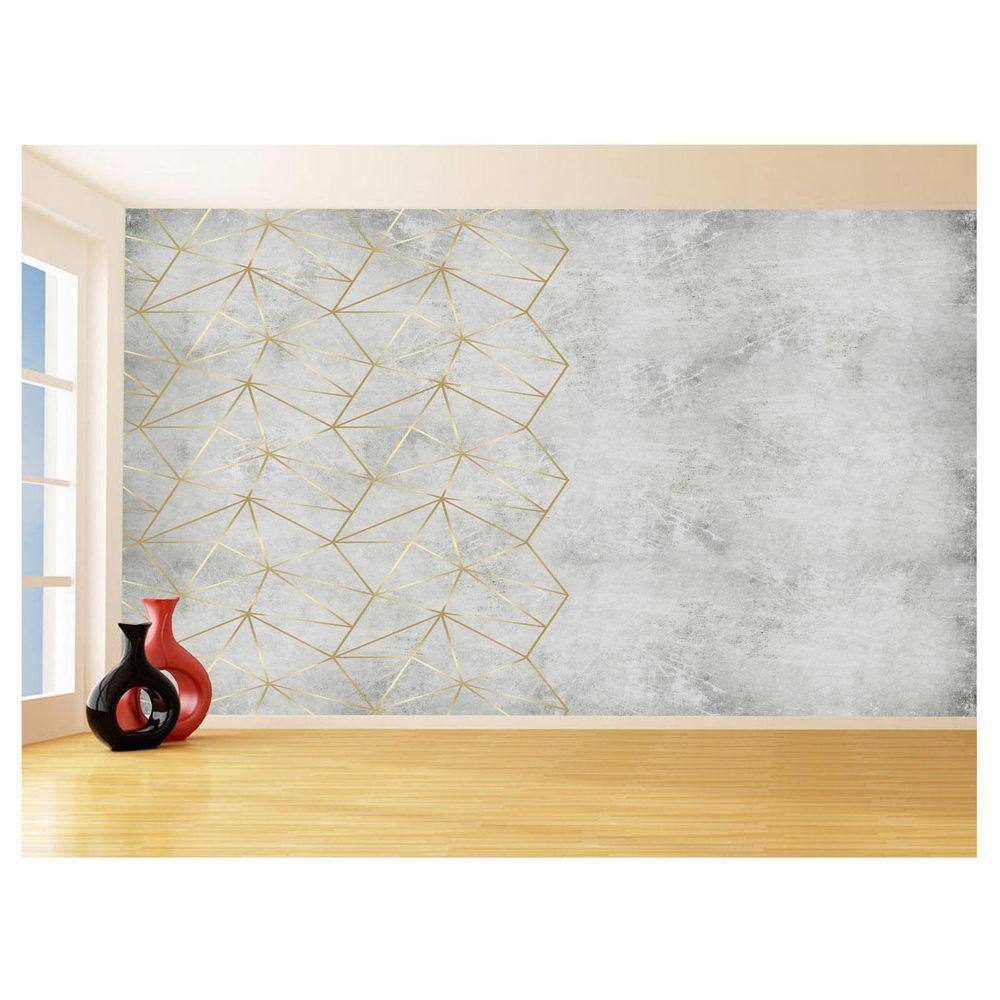 Papel De Parede 3D Concreto Queimado Risco Bege 3,5M Kkt77