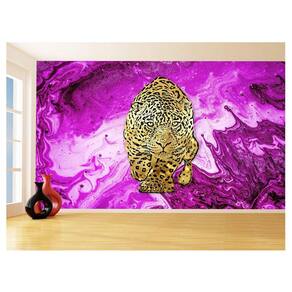 Papel De Parede 3D Animais Pop Art Onça Pintada 3,5M Pxa68