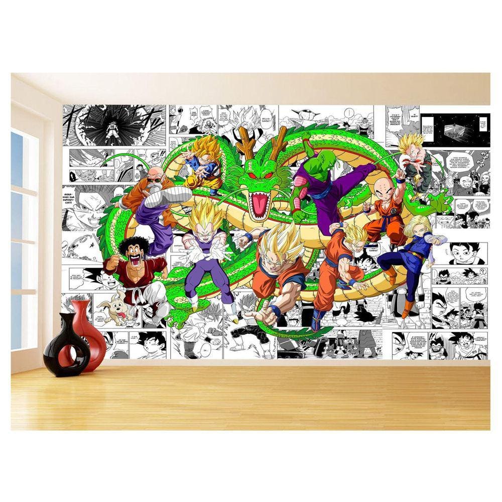 Papel De Parede Dragon Ball Goku Vegeta Anime 3,5M Dbz207