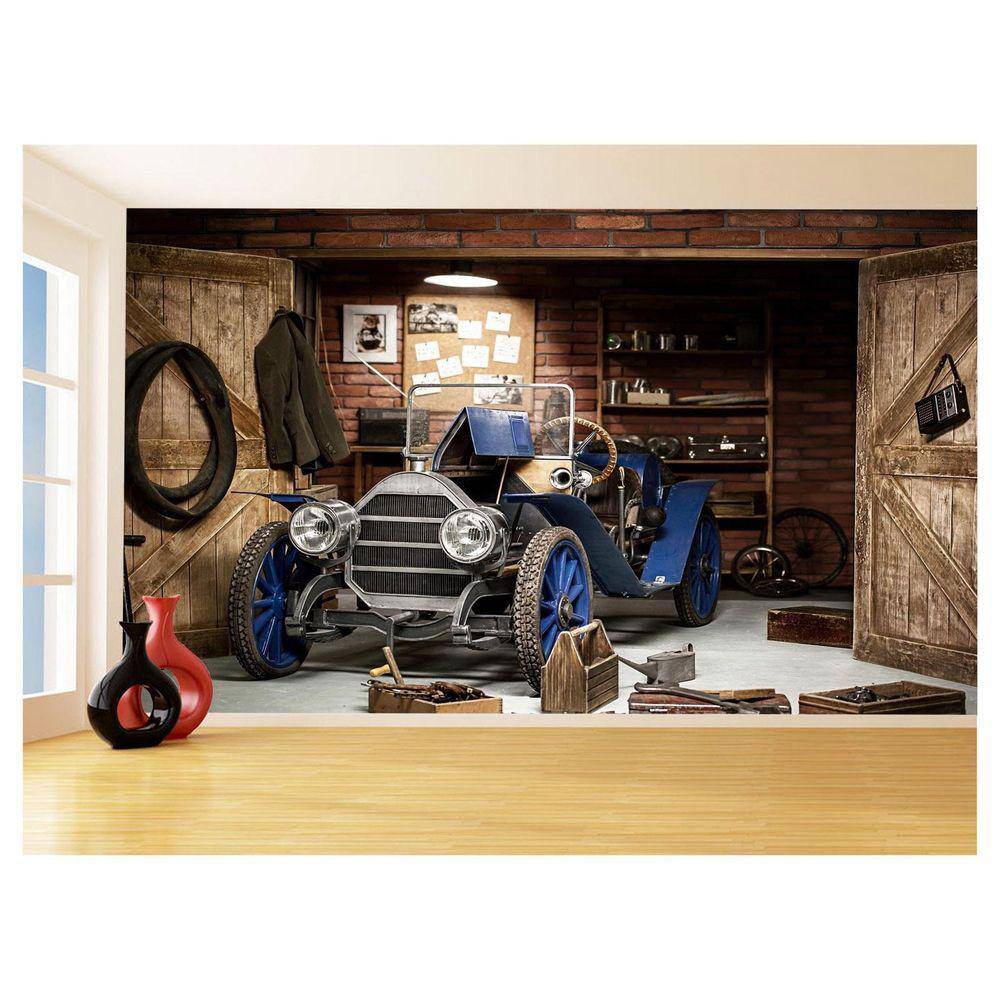 Papel De Parede 3D Carro Antigo Hot Rod Custom 3,5M Cxr79