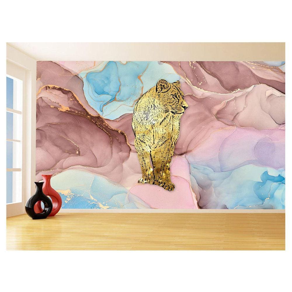 Papel De Parede Animais Pop Art Leoa Colorido 3,5M Pxa446