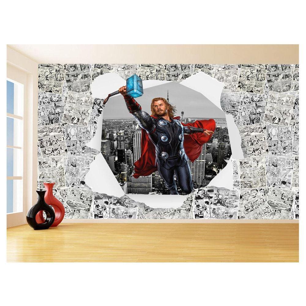 Papel De Parede 3D Heróis Página Quadrinhos Hq 3,5M Nhma245