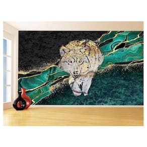 Papel De Parede Animais Pop Art Lobo Colorido 3,5M Pxa589