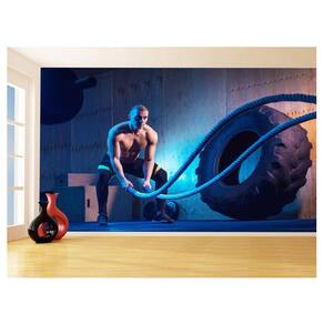 Papel De Parede 3D Academia Exercício Crossfit 3,5M Aca30