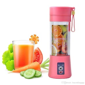 Liquidificador Portátil 390Ml Usb Para Shake Vitaminas Rosa