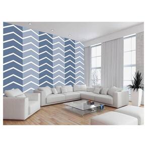 Papel De Parede 3D Sala Chevron Zig Zag Listras 3,5M Zig51
