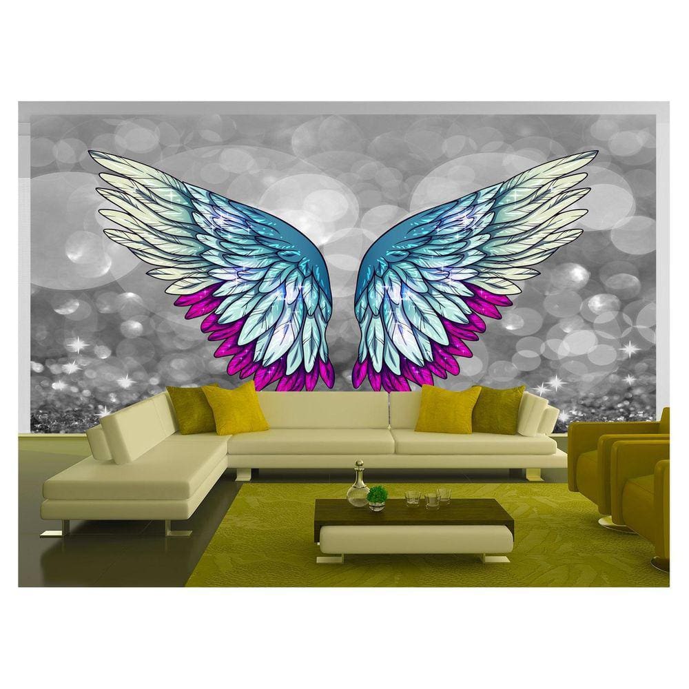 Papel De Parede 3D Arte Asas Selfie Insta Cores 3,5M Tra289