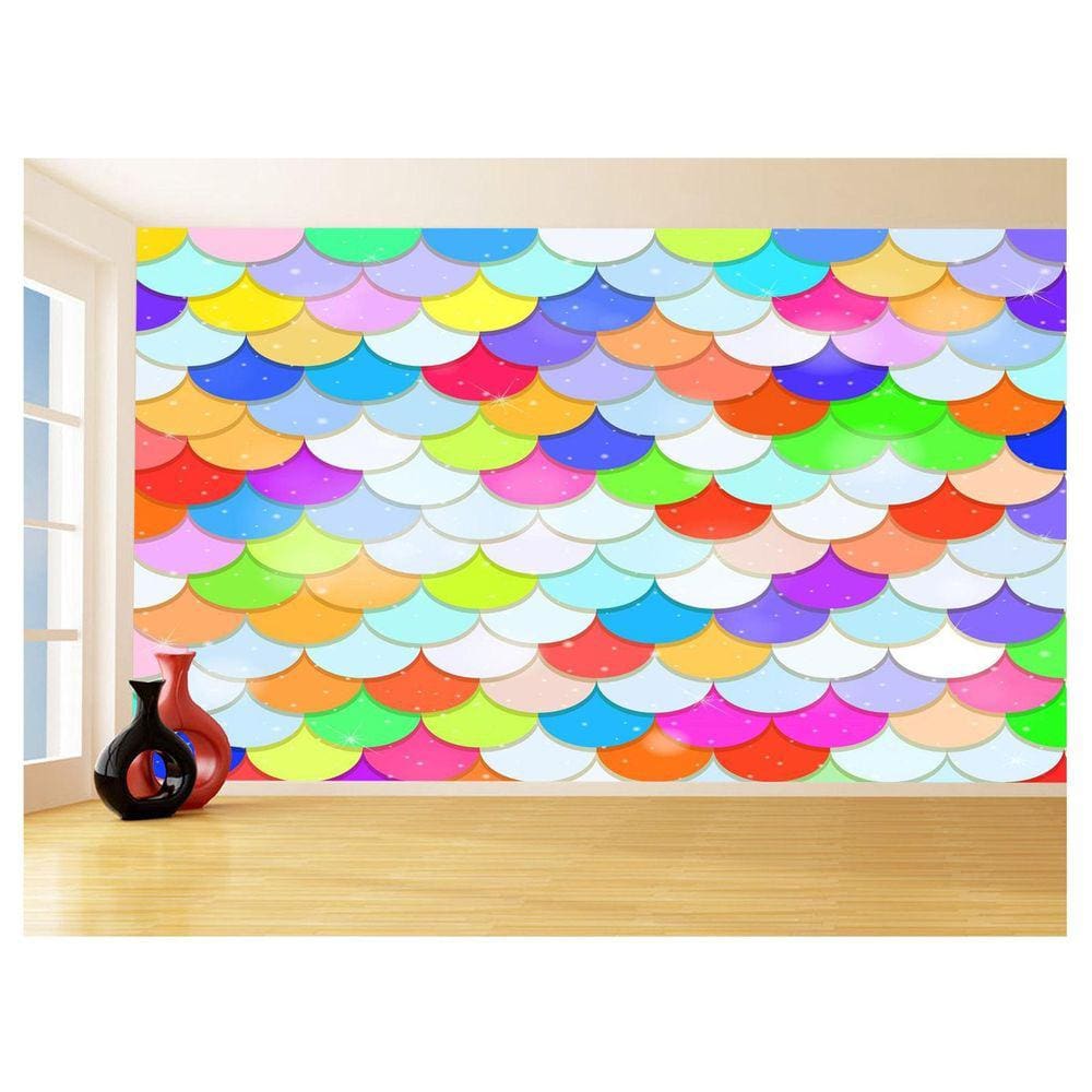 Papel De Parede 3D Geométrico Padrões Coloridos 3,5M Gmt01