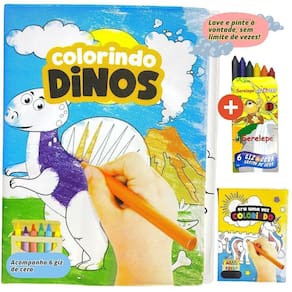 Livro de Colorir Lavável - Giz de Cera Infantil