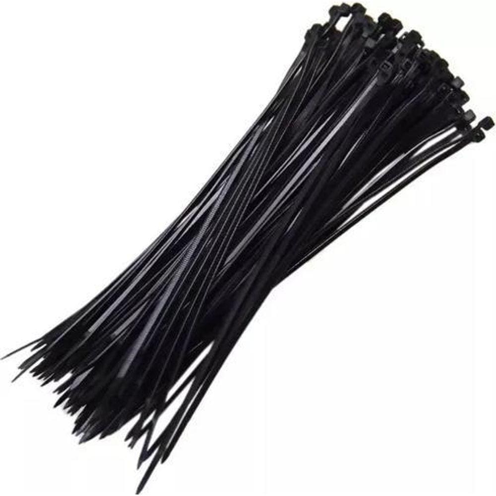 Abraçadeira De Nylon 2,5X200Mm Com 100 Peças Preta - Eda