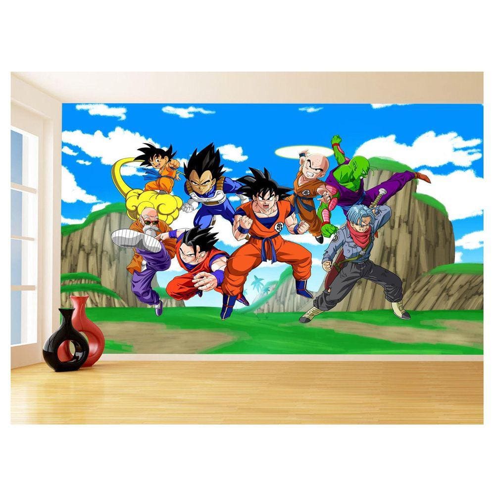 Papel De Parede Dragon Ball Goku Vegeta Anime 3,5M Dbz467
