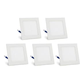 Kit 5 Luminárias Painel Embutir 18w Branco Frio 127-220v