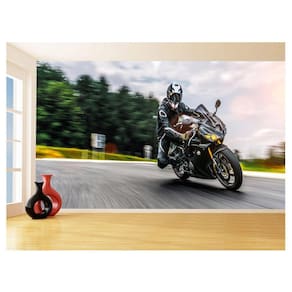 Papel De Parede 3D Moto Esporte Viagem Estrada 3,5M Bkm60