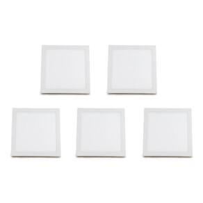 Kit 5 Luminárias Painel Quadrado 18W Branco Frio 127-220V