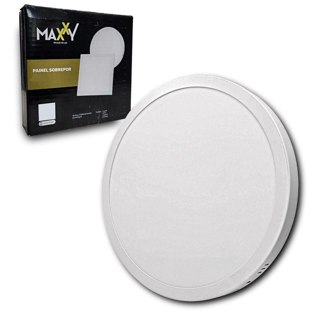 Kit 5 Painel LED Sobrepor Quadrado 12W Branco Frio - 25.000h