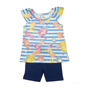 Conjunto Infantil Ciclista Feminino Azul Marinho Tam.2 - Kely Kety