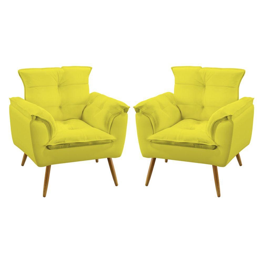 Kit 2 Poltronas Decorativas Beta Sued Aradecor