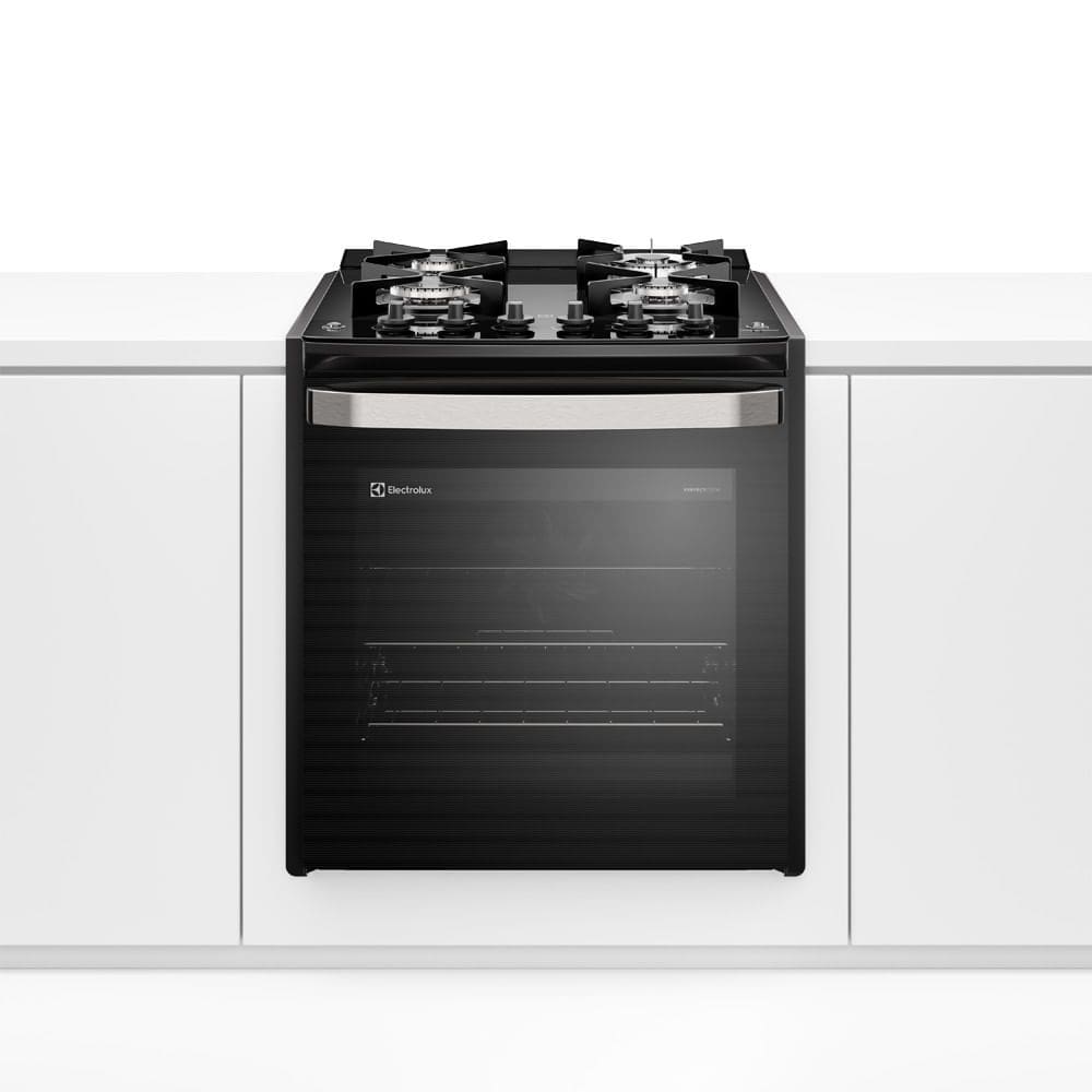 Fogão de Embutir 4 bocas Electrolux Preto Experience com Mesa de Vidro, PerfectCook360 e VaporBake (FE4EP)