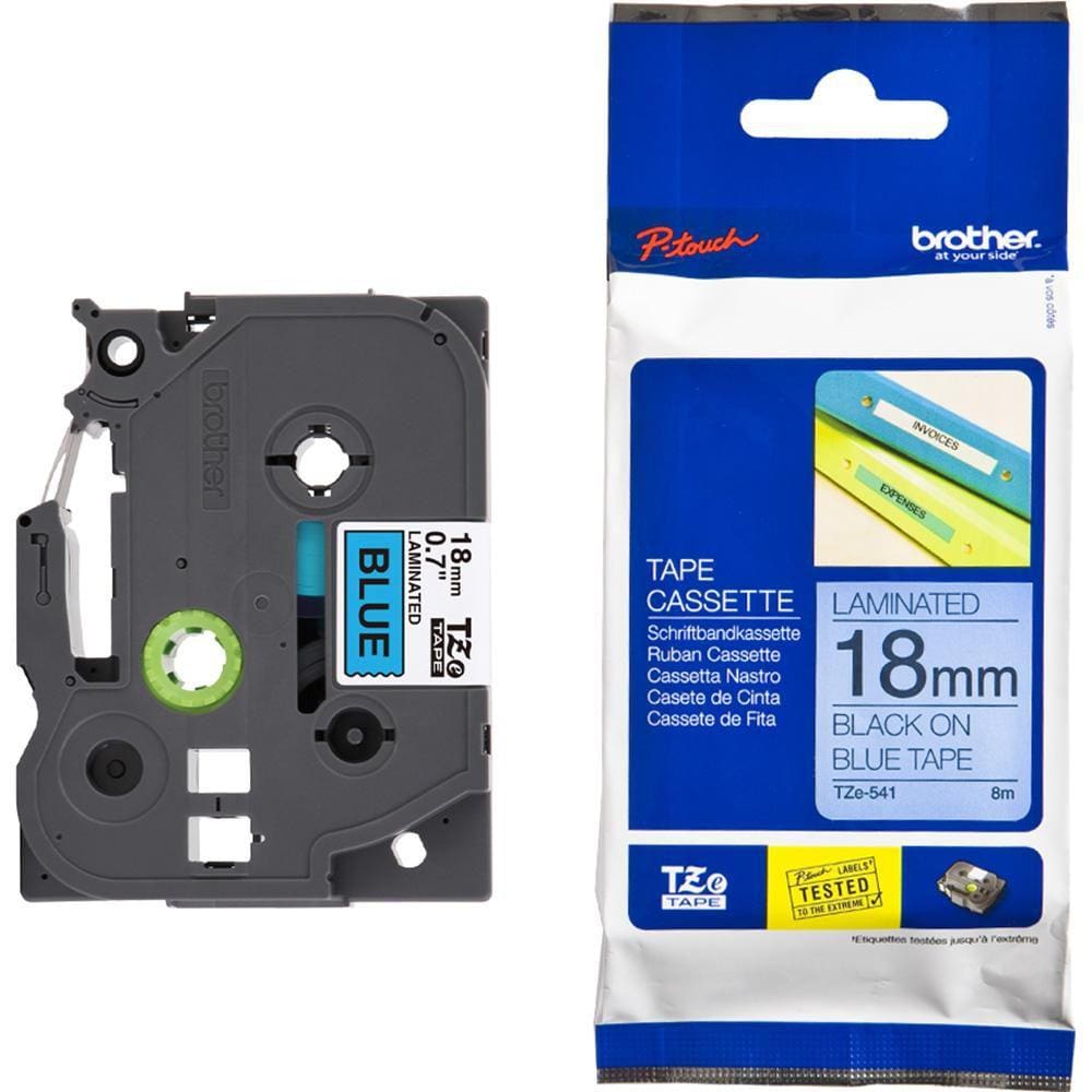 Fita Brother TZE-541 18mm Preto/Azul