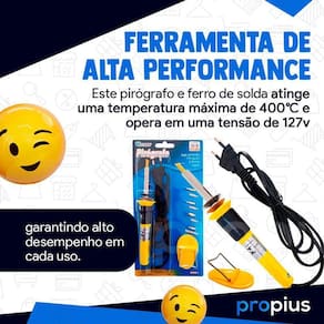 Pirógrafo Gravador Ferro Solda 5 Pontas Couro Alta