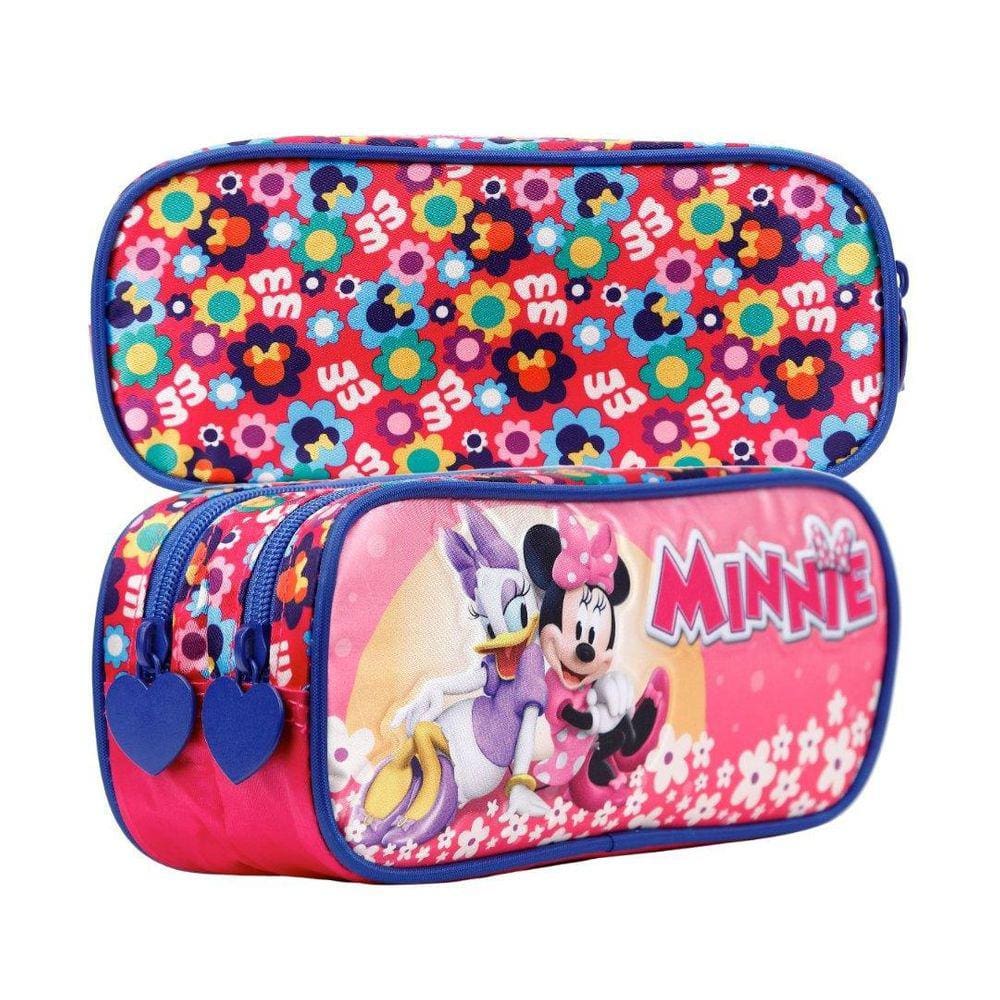 Estojo Minnie Mouse Disney Poliéster/Cetim 7x21,5x9cm