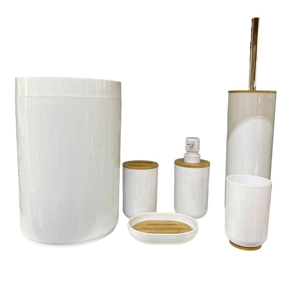 Kit de Banheiro completo Branco de Luxo com 6pcs