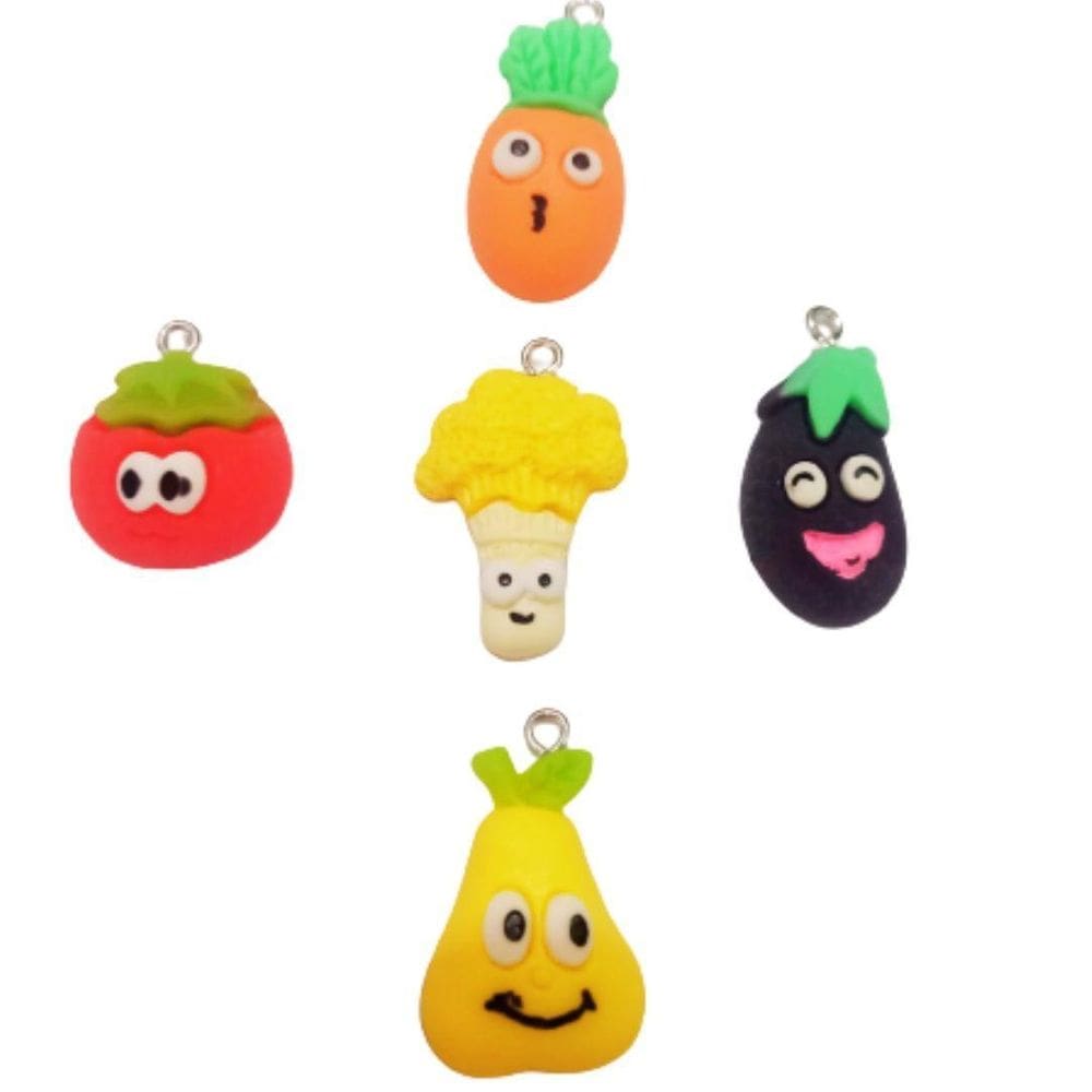 Pingente Legumes Em Resina 20Mm Com 5 Unidades