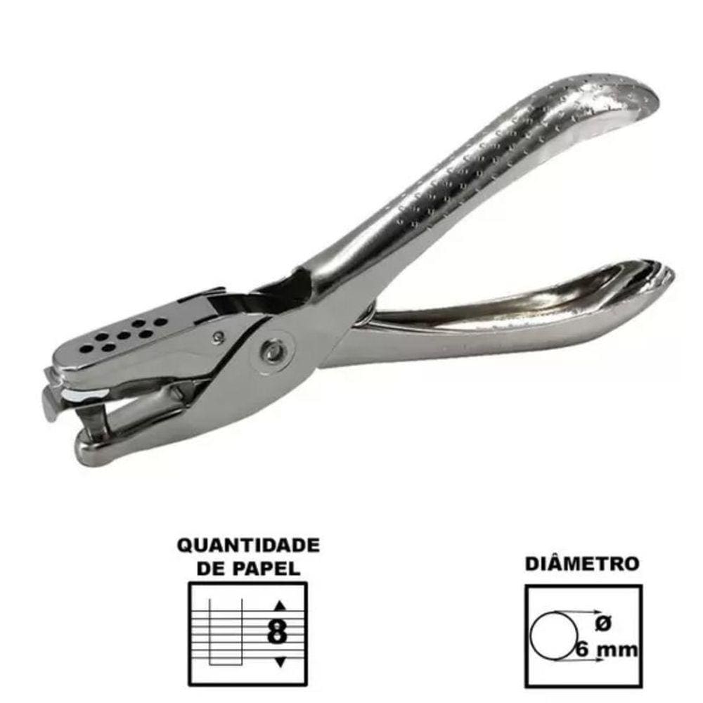 Alicate Furador Papel 6Mm Perfurador Cartolina Ergonômico