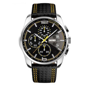 Relógio esportivo SKMEI, pulseira de couro de quartzo multifuncional para homens