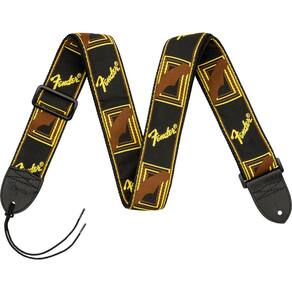 Correia P/ Guitarra Violão Baixo Fender Preto Amarelo Marrom