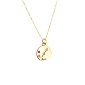 Colar Signos Corrente 55/60-Banhado Ouro 18K - Sagitário