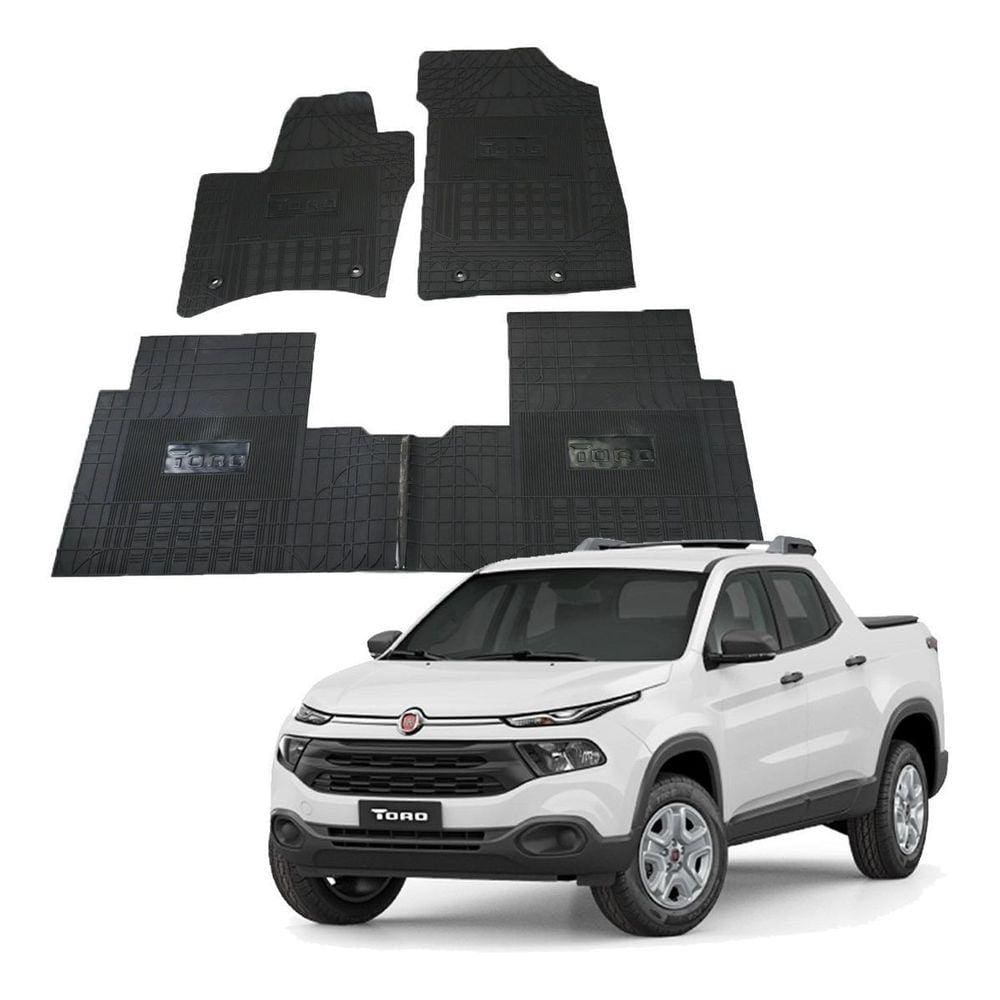 Jogo Tapete Interno Reforçado Fiat Toro 2016 Em Diante Preto