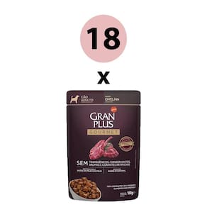 Ração Úmida GranPlus Gourmet Cães Adultos Ovelha 100g - Pack com 18 unidades