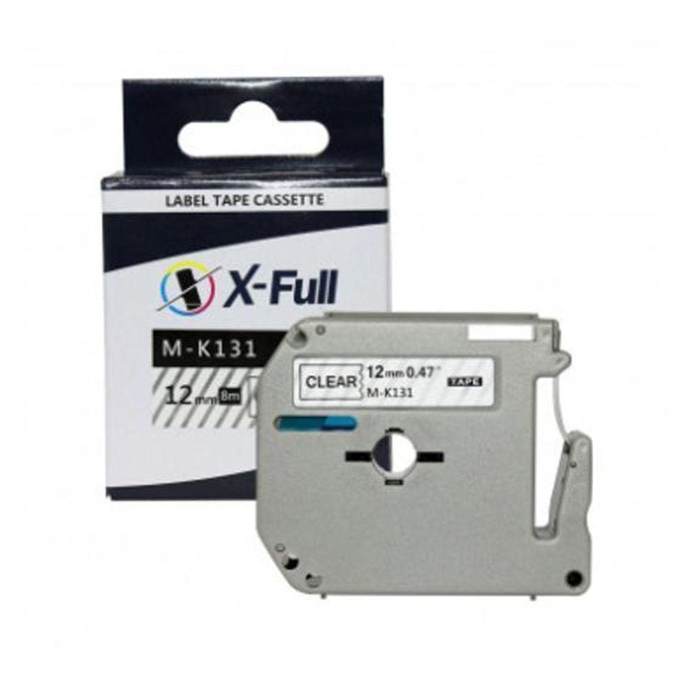 Fita Compatível Brother M-K131 Fita Incolor Letra Preta 12Mm