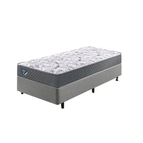 Cama Box Solteiro Reforçado 88x188x38cm e Colchão Adapto Molas Ensacadas Cinza