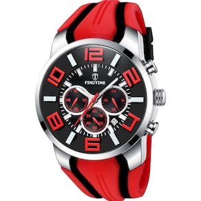 Relógio esportivo findtime vermelho para homens, cronógrafo à prova d`água 3ATM