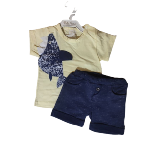 Conjunto bebê masculino camiseta e bermuda
