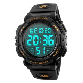 Relógio digital Gosasa masculino com alarme impermeável LED e cronômetro