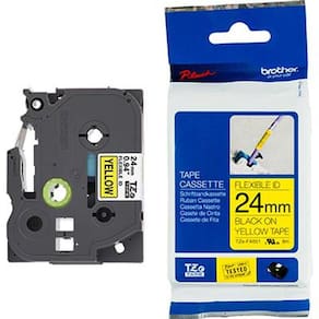 Fita Brother TZE-FX651 24mm Preto sobre Amarelo