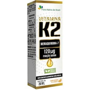 Vitamina K2 Gotas 120mcg 20ml - Flora Nativa Laranja