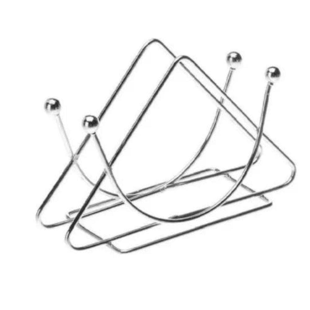 Porta Guardanapo de Metal Prata 7cmx13cm - Decoração de Mesa
