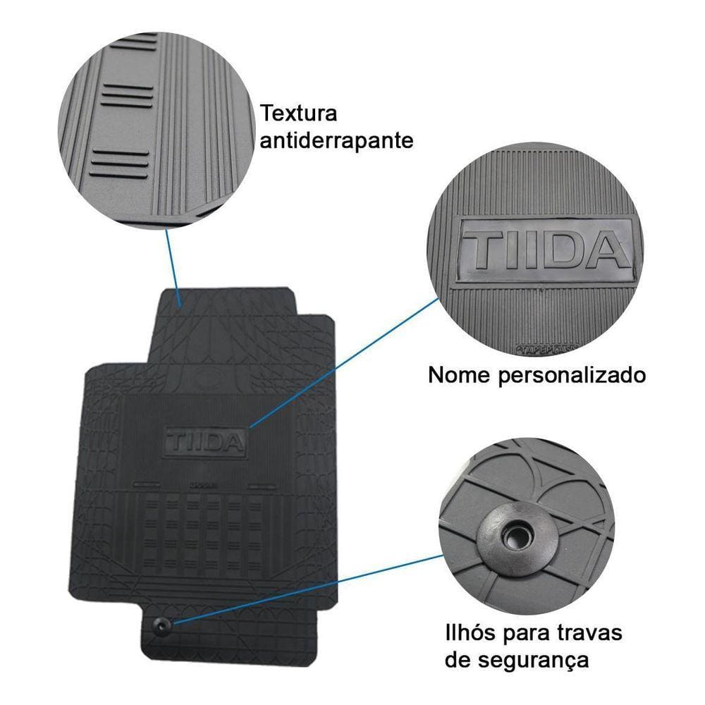 Jogo Tapete Interno Reforçado Nissan Tiida 2007 A 2014 Preto