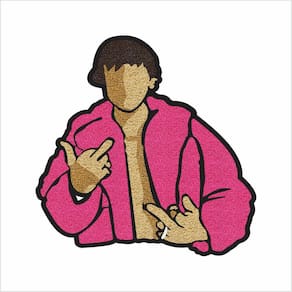 Tapete Style Homem Casaco Pink, Para Decoração.